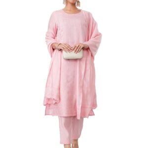 Myx Women's Embroidered Kurta Pant Set with Dupatta
